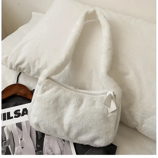 Simple And Stylish Women Soft Plush Winter Furry Shoulder Bags For Ladies And Girls Designer Clutch Handbag For Female