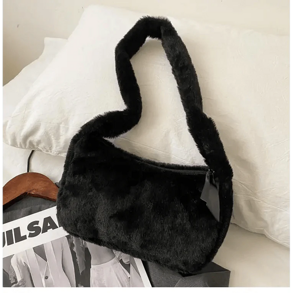 Simple And Stylish Women Soft Plush Winter Furry Shoulder Bags For Ladies And Girls Designer Clutch Handbag For Female