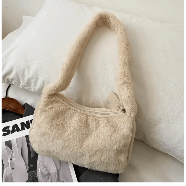 Simple And Stylish Women Soft Plush Winter Furry Shoulder Bags For Ladies And Girls Designer Clutch Handbag For Female