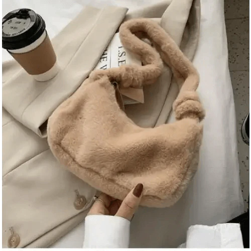 Simple And Stylish Women Soft Plush Winter Furry Shoulder Bags For Ladies And Girls Designer Clutch Handbag For Female