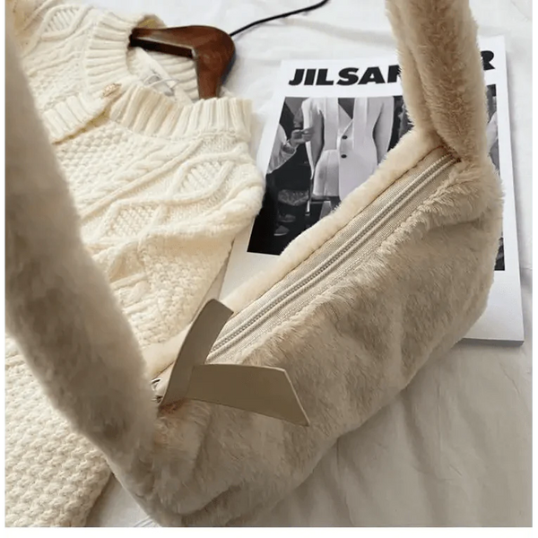 Simple And Stylish Women Soft Plush Winter Furry Shoulder Bags For Ladies And Girls Designer Clutch Handbag For Female