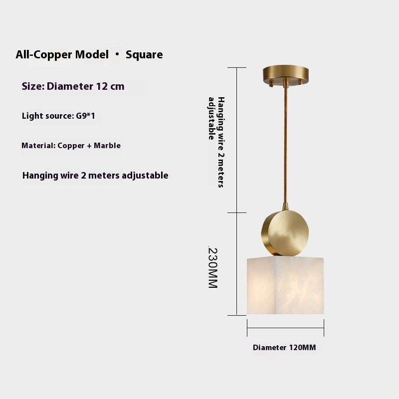 Copper Marble Chandelier 12x31cm Round Large
