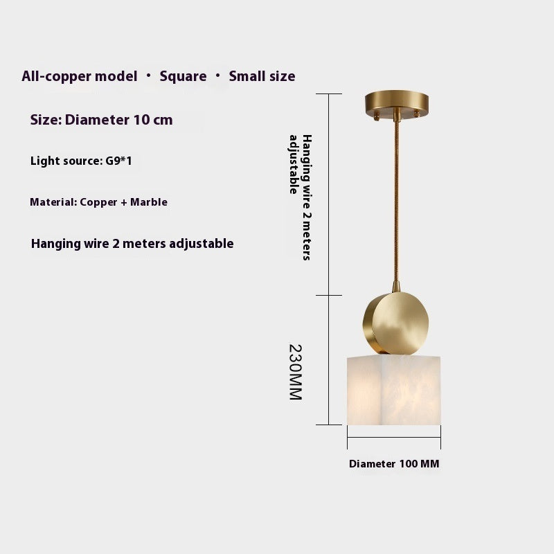 Copper Marble Chandelier 12x31cm Round Large