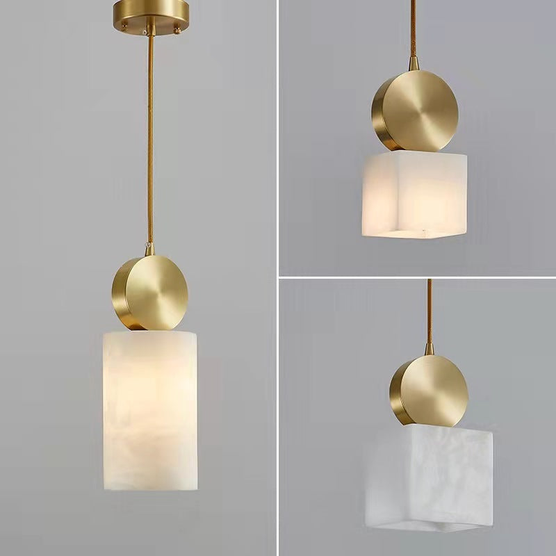 Copper Marble Chandelier 12x31cm Round Large