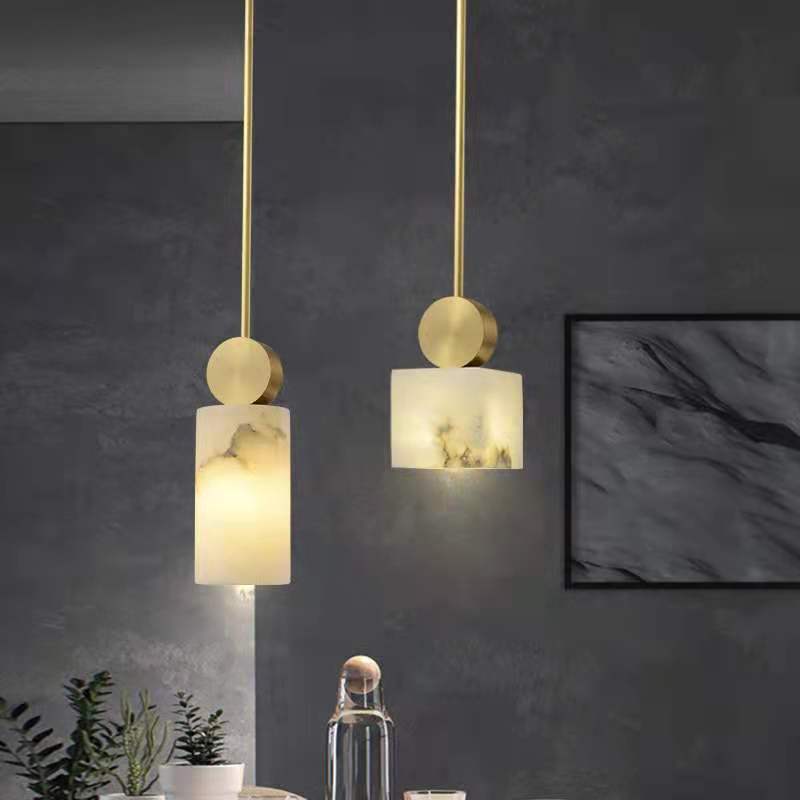 Copper Marble Chandelier 12x31cm Round Large