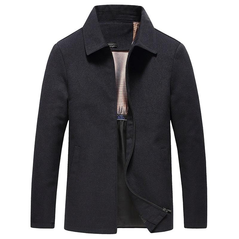Simple Black Men Casual Jacket Luxury Fashion Autumn Winter Men Clothing Classic Jacket Solid Color Jacket Male Casual Outdoor Warm Lightweight Jackets