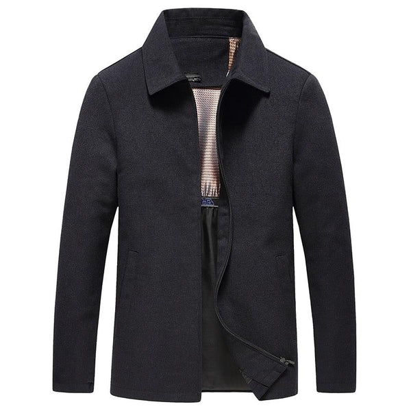Simple Black Men Casual Jacket Luxury Fashion Autumn Winter Men Clothing Classic Jacket Solid Color Jacket Male Casual Outdoor Warm Lightweight Jackets