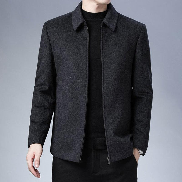 Simple Black Men Casual Jacket Luxury Fashion Autumn Winter Men Clothing Classic Jacket Solid Color Jacket Male Casual Outdoor Warm Lightweight Jackets