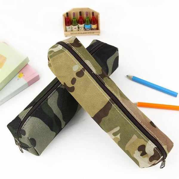 Simple Camouflage Cool Pencil Case Soft Black Pencil Holder For Boys Stylish Pouch For Office And Schools