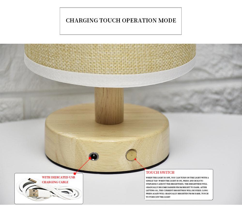 Simple Modern Table Lamp Bedroom Study Bedside Lamp 5V-220v Dimming Solid Wood Creative Birthday Gift Night Light Decorative Table Lamp Cute Study Lamps for Bedroom Décor