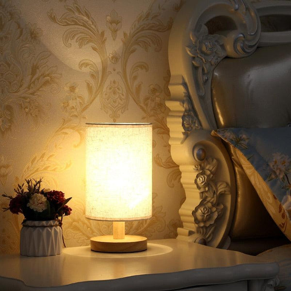 Simple Modern Table Lamp Bedroom Study Bedside Lamp 5V-220v Dimming Solid Wood Creative Birthday Gift Night Light Decorative Table Lamp Cute Study Lamps for Bedroom Décor