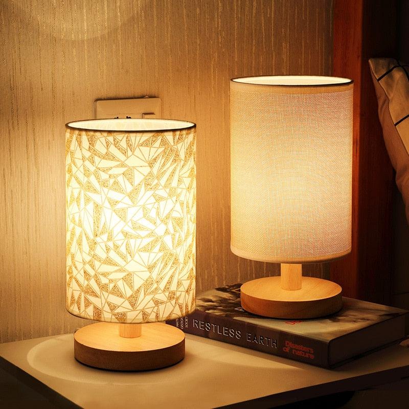 Simple Modern Table Lamp Bedroom Study Bedside Lamp 5V-220v Dimming Solid Wood Creative Birthday Gift Night Light Decorative Table Lamp Cute Study Lamps for Bedroom Décor