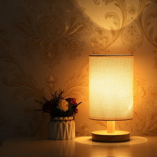 Simple Modern Table Lamp Bedroom Study Bedside Lamp 5V-220v Dimming Solid Wood Creative Birthday Gift Night Light Decorative Table Lamp Cute Study Lamps for Bedroom Décor