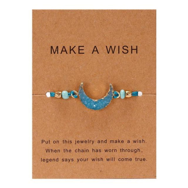 Simple Stone Charm Bracelet Colorful Black Red String Braided Couple Bracelets Wish Card Jewelry Handmade Woven Thread Rope String Nature Stone Beads Charm Bracelet Cuff Bangles With Message Card 18-30cm