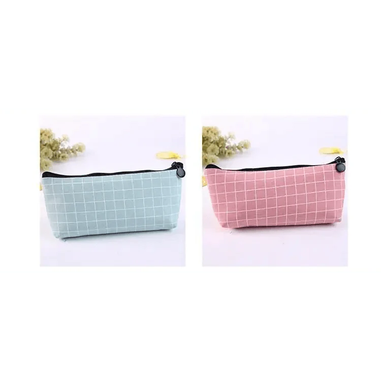 Simple Striped Color Design Pencil Cases For Students Retro Large Capacity Stationery School Pouch
