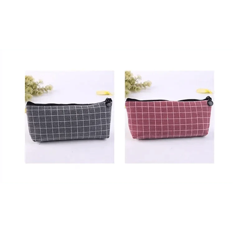 Simple Striped Color Design Pencil Cases For Students Retro Large Capacity Stationery School Pouch