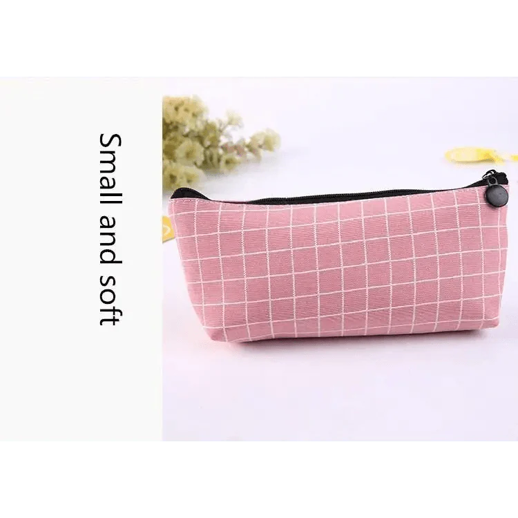 Simple Striped Color Design Pencil Cases For Students Retro Large Capacity Stationery School Pouch