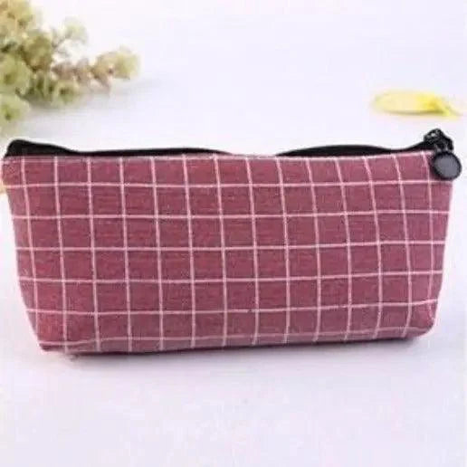 Simple Striped Color Design Pencil Cases For Students Retro Large Capacity Stationery School Pouch