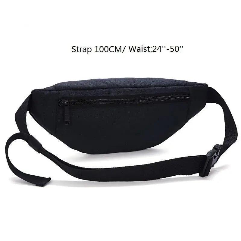 Simple Style Fanny Pack for Running Cycling Workout Men Women Waist Pouch Bag Black Classic  Women Belt Bag Pouch For Money Phone Black Bum Hip Bag