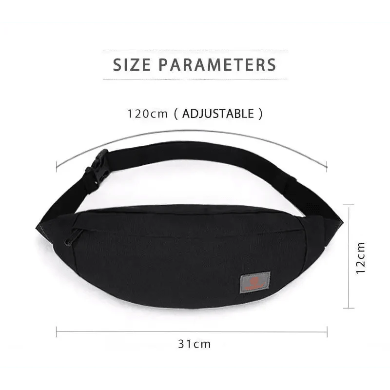 Simple Style Fanny Pack for Running Cycling Workout Men Women Waist Pouch Bag Black Classic  Women Belt Bag Pouch For Money Phone Black Bum Hip Bag