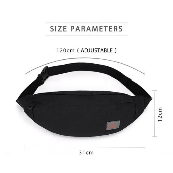 Simple Style Fanny Pack for Running Cycling Workout Men Women Waist Pouch Bag Black Classic  Women Belt Bag Pouch For Money Phone Black Bum Hip Bag