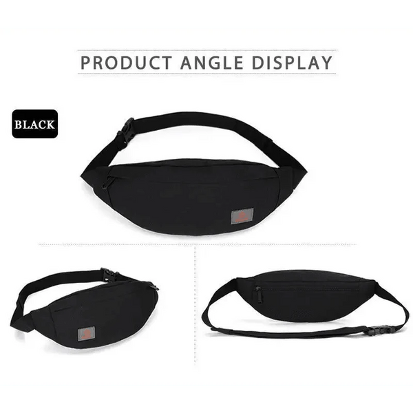 Simple Style Fanny Pack for Running Cycling Workout Men Women Waist Pouch Bag Black Classic  Women Belt Bag Pouch For Money Phone Black Bum Hip Bag
