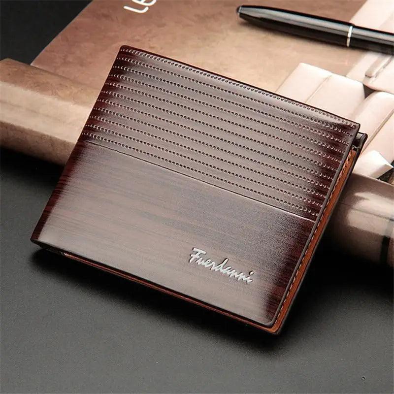 Simple Thin Leather Card Holders Vintage Brown Small Men Business Wallets Classic Design Wallets For Men