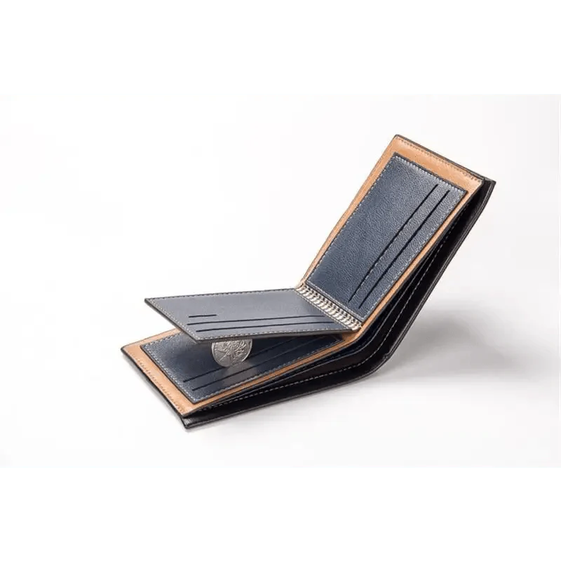 Simple Thin Leather Card Holders Vintage Brown Small Men Business Wallets Classic Design Wallets For Men