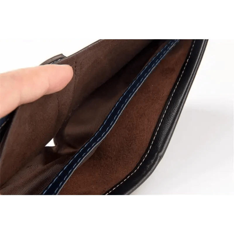 Simple Thin Leather Card Holders Vintage Brown Small Men Business Wallets Classic Design Wallets For Men