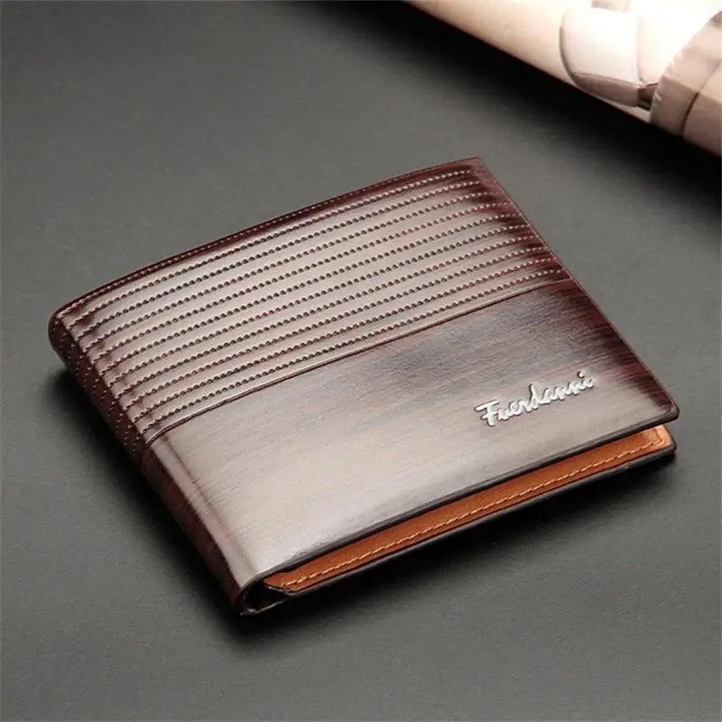 Simple Thin Leather Card Holders Vintage Brown Small Men Business Wallets Classic Design Wallets For Men