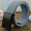Simple Unisex Waistbands Retro Adjustable One Size Cotton Strap Metal Buckle 116cm Belts For Men - 1
