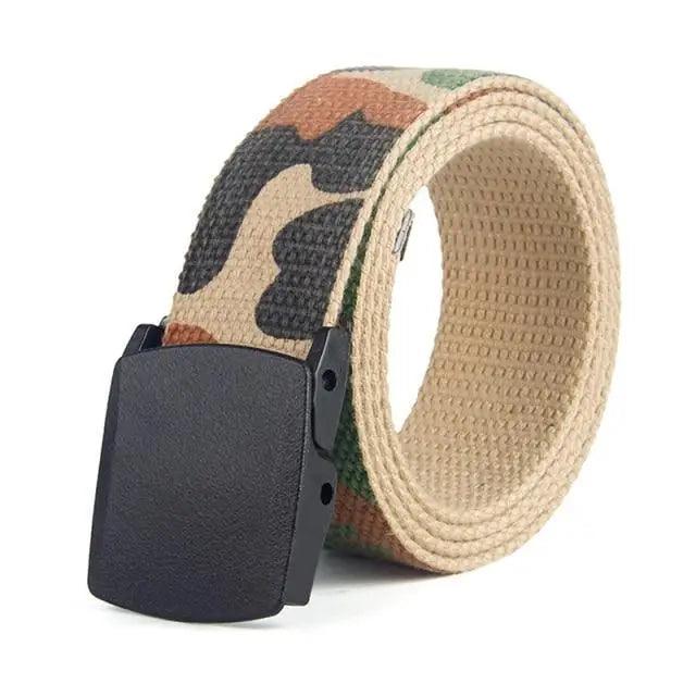 Simple Unisex Waistbands Retro Adjustable One Size Cotton Strap Metal Buckle 116cm Belts For Men