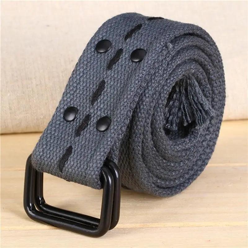 Simple Unisex Waistbands Retro Adjustable One Size Cotton Strap Metal Buckle 116cm Belts For Men