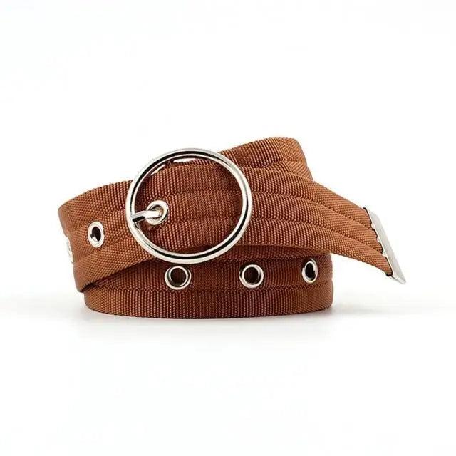 Simple Unisex Waistbands Retro Adjustable One Size Cotton Strap Metal Buckle 116cm Belts For Men