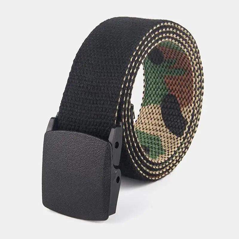 Simple Unisex Waistbands Retro Adjustable One Size Cotton Strap Metal Buckle 116cm Belts For Men