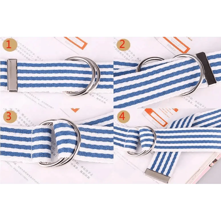 Simple Unisex Waistbands Retro Adjustable One Size Cotton Strap Metal Buckle 116cm Belts For Men