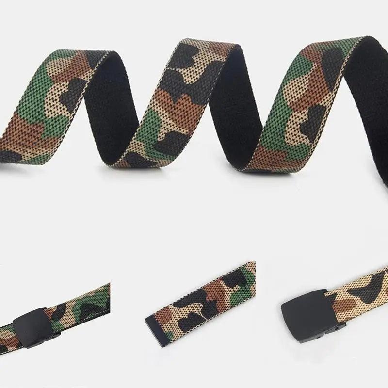 Simple Unisex Waistbands Retro Adjustable One Size Cotton Strap Metal Buckle 116cm Belts For Men