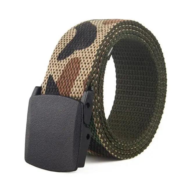 Simple Unisex Waistbands Retro Adjustable One Size Cotton Strap Metal Buckle 116cm Belts For Men