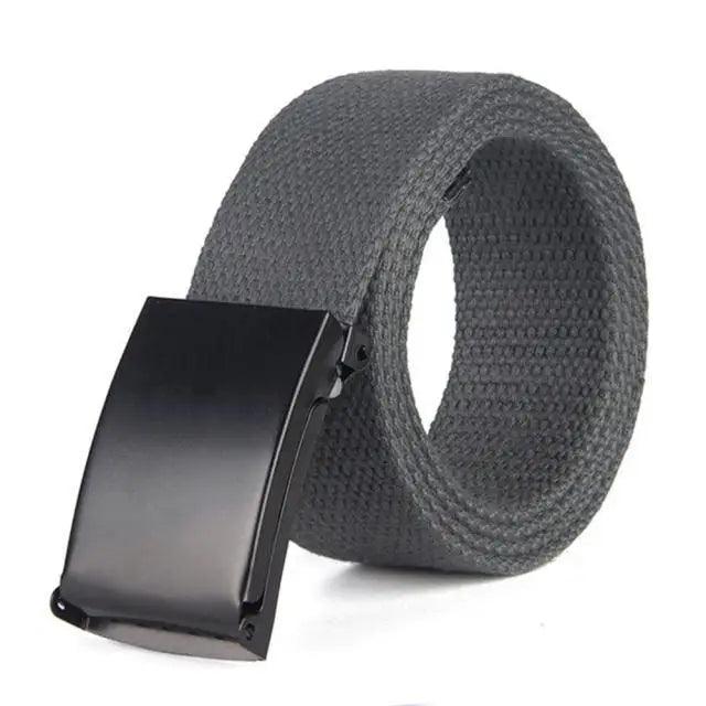 Simple Unisex Waistbands Retro Adjustable One Size Cotton Strap Metal Buckle 116cm Belts For Men