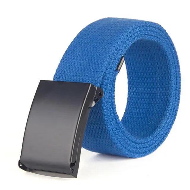 Simple Unisex Waistbands Retro Adjustable One Size Cotton Strap Metal Buckle 116cm Belts For Men