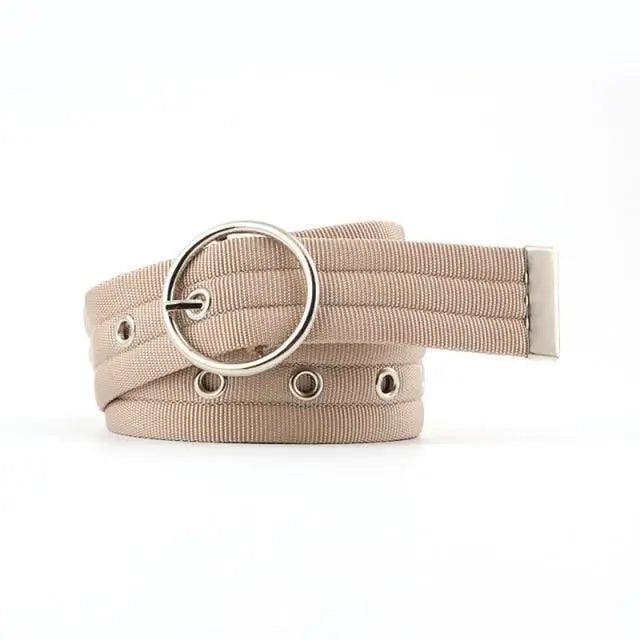 Simple Unisex Waistbands Retro Adjustable One Size Cotton Strap Metal Buckle 116cm Belts For Men