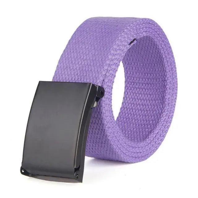 Simple Unisex Waistbands Retro Adjustable One Size Cotton Strap Metal Buckle 116cm Belts For Men