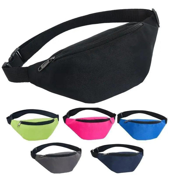 Simple Waterproof Chest Bag Unisex Fanny Pack Ladies Waist Pack Black Retro Style Women's Travel And Outdoor Waist Belt Bag
