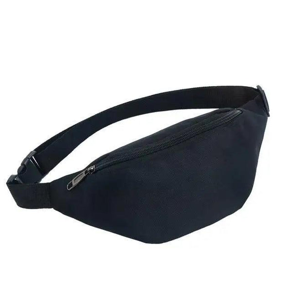 Simple Waterproof Chest Bag Unisex Fanny Pack Ladies Waist Pack Black Retro Style Women's Travel And Outdoor Waist Belt Bag