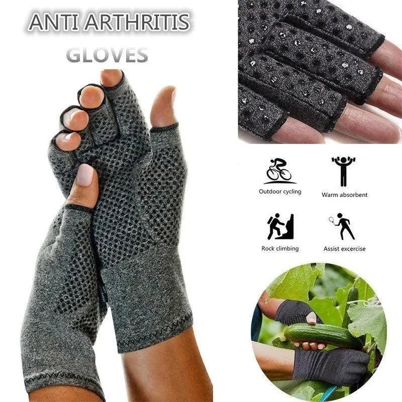 Simple Winter Arthritis Gloves Unisex Classic Anti Arthritis Therapy Gloves Compression  Fingerless Gloves