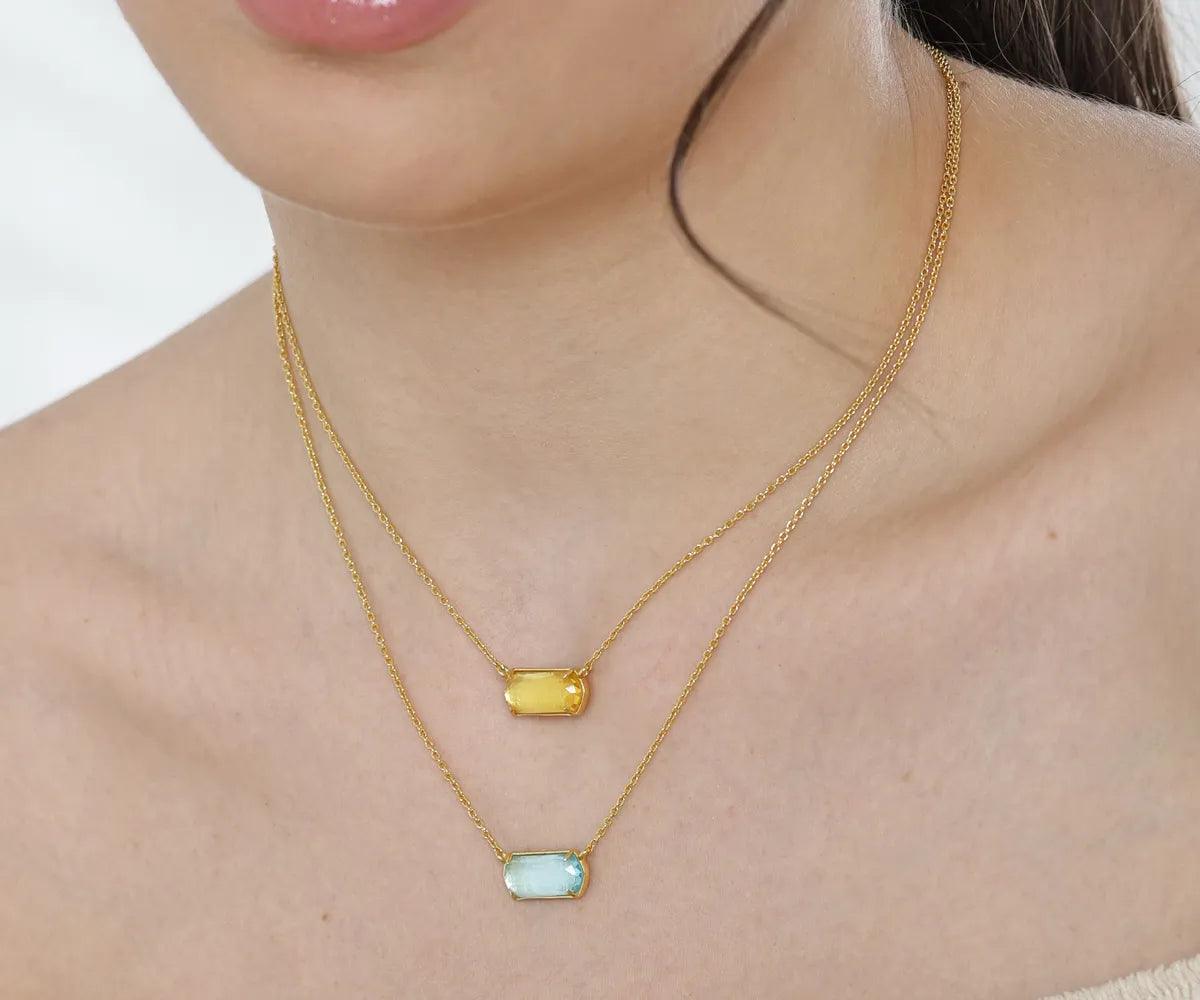 Aura Citrine Pendant Necklace