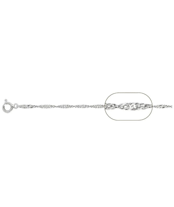 Sterling Silver 2MM Diamond Cut Singapore Link Chain Necklace - Gifts for You 'n Me
