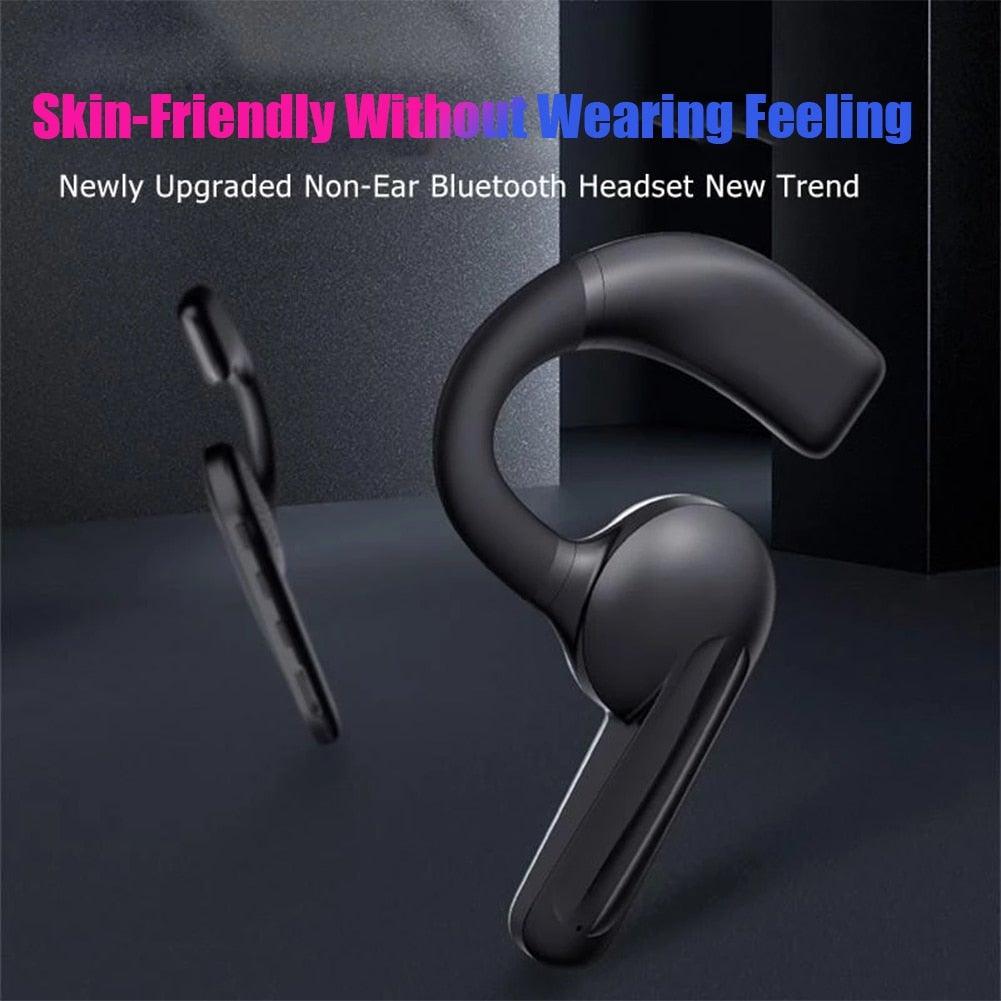 Single-Ear Sports Waterproof Car Earphone Ultra Standby Bluetooth-Compatible Headset Bone Conduction Ear Hook Headphone Sports Headphones Wired Gaming Earbuds Monitor Earphones with Mic, Stereo Sound Volume Control and Detachable Microphone