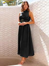 Single Shoulder Midi Dress - Black / M