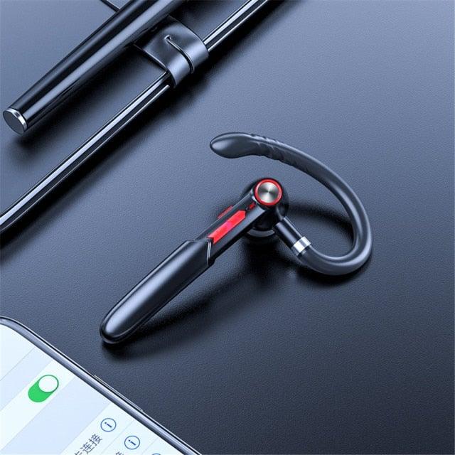 Single Wireless Bluetooth 5.0 Headset Handsfree HIFI Fingerprint Touch Hanging Ear Earphone for iPhone Waterproof Earpiece Ear Wireless Bluetooth Sport Headphones